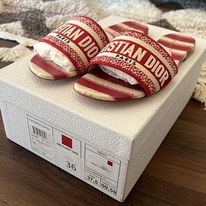 Poppy Red Christian Dior Sandal Size 36